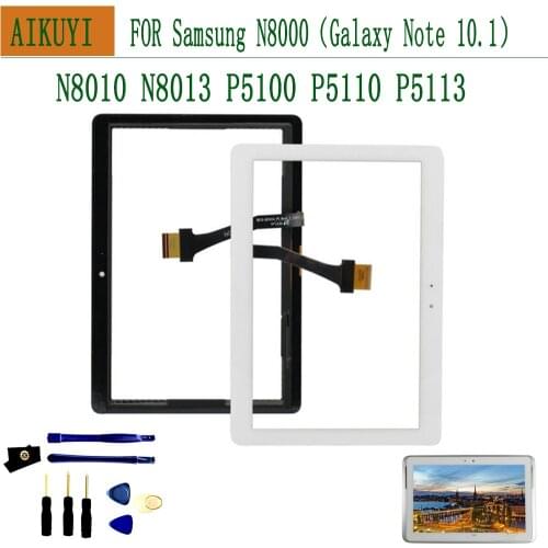 LCD Outer For Samsung Galaxy Tab 2 N8000 P5100 P5110 N8010 N8013 Touch Screen Digitizer Sensor Lens Panel Assembly Front Glass
