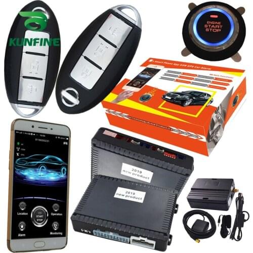 GPS Car Alarm System Push Button Start Passive Keyless Entry Remote Car Engine Start Stop Supporte Android and ios System 688NS