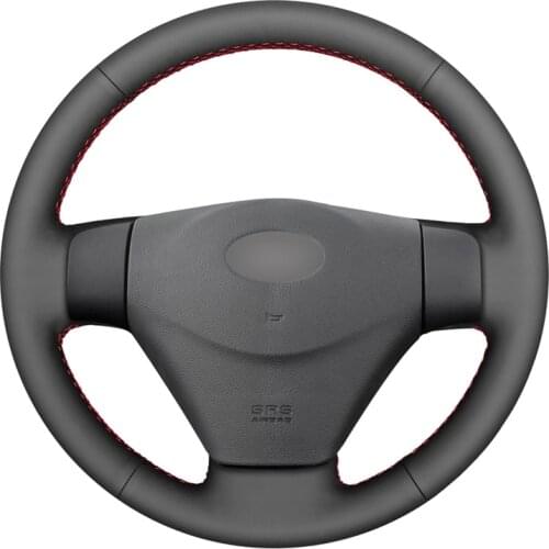Hand-stitched Black Artificial Leather Car Steering Wheel Cover for Hyundai Getz (Facelift) 2005-2011 Accent 2006-2011 Kia Rio