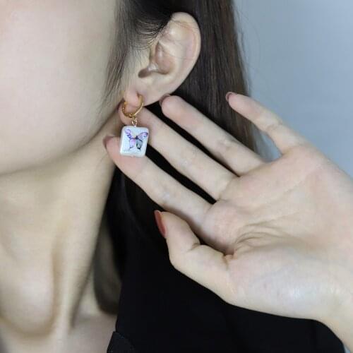 Temperament Fashion Butterfly Earrings for Women Drop Earrings Korea Pearl Dangle Hanging Earrings Jewelry Gifts for Girlfriend