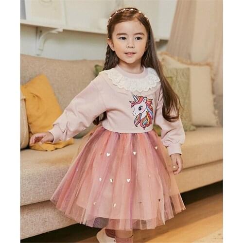 Autumn Cute Cartoon Kids Dresses For Girls Tulle Tutu Dress Childrens Mesh Party Princess Dresses Baby Clothes Costume
