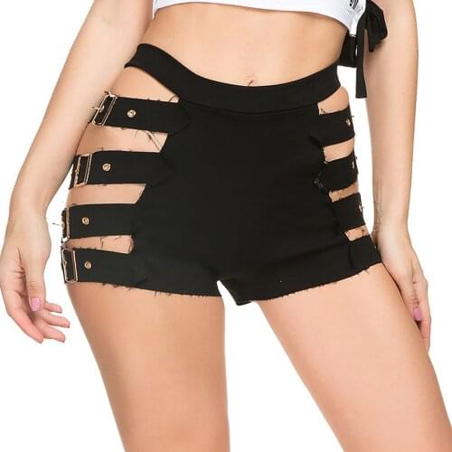 Women Skinny Balck Hollow Shorts Jeans Fashion Mini Short Sexy High Waist Shorts Summer Night Club Feminino Shorts Штаны #T2Q