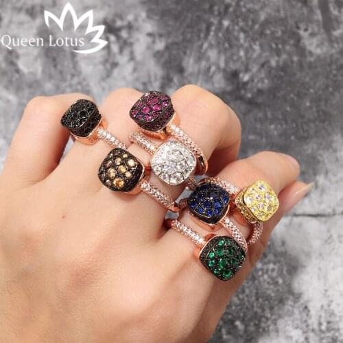 Queen Lotus 2019 New Finger Ring Ring Jewelry Women Rings High Quality Cubic Zirconia Ring Ladies Wedding Party Gift