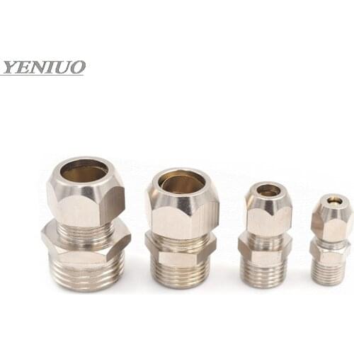 1/8" 1/4" 3/8" 1/2" BSP Male Thread 4 6 8 10 12 14 16mm OD Tube brass Ferrule Tube Compression Fitting Connector