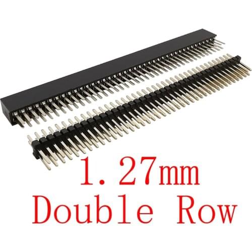 2/5Pairs 2x40 Pin Pitch 1.27 mm Double Row Pin Header Female Male Straight Pin PCB Board Socket Plug Pinheader Connector