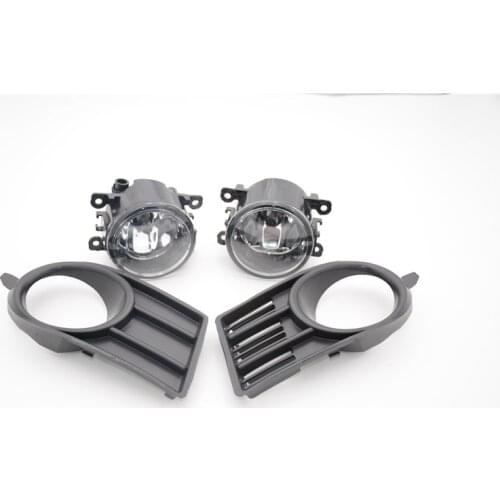 2pcs Front Bumper driving Fog Lights Lamps + 2pcs Fog Light Grille Cover Bezel For Suzuki Swift 2005-2006