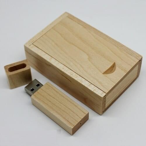 2020 Hot Sale Wooden 512 GB USB Flash Drive Pen Drives Maple Wood+Packing Box 8GB 16GB 32GB 64GB Memory Stick Gift Pendrive 2.0