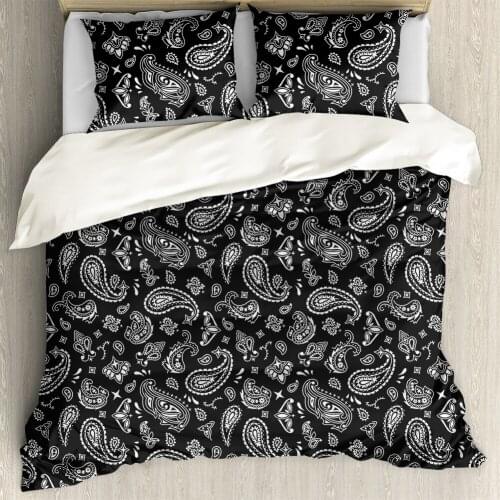 2022 Drop Shipping 3pcs Bedding Duvet Cover Bandana Printed Bed Linen Set for Kids Adult Bedspread and Pillowcase Bedding set