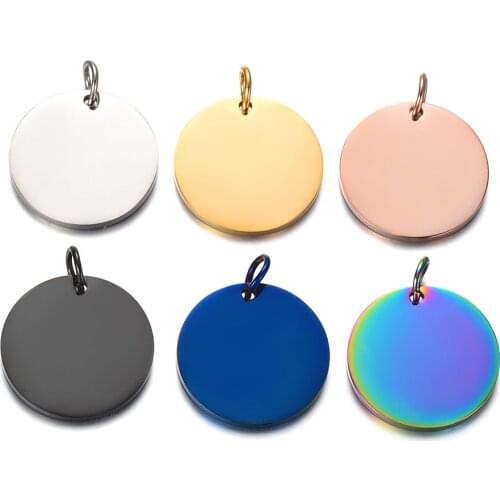 3pcs/lot 100% Stainless Steel Mirror Polished Round Disc Engraving Blank Charm Wholesale DIY Engrave Charms