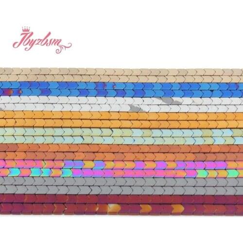 3x3mm Smooth V Shape Hematite Beads No Magnetic Natural Stone Beads For Necklace Bracelet Jewelry Making 15" Free Shipping