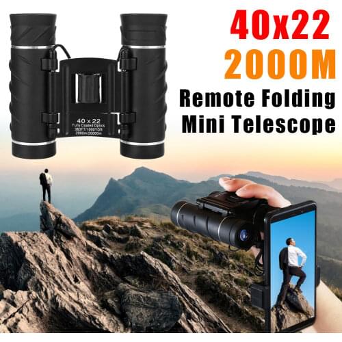40x22 HD Powerful Binoculars 2000M Long Range Folding Mini Telescope FMC Optics For Hunting Sports Outdoor Camping Travel