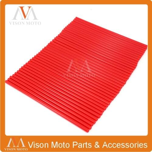 72PCS Red Spoke Guard Wrap Covers Protector For CR500R CRF450X CRF250R CRF250X CRF450R Motocross Supermoto Dirt Bike