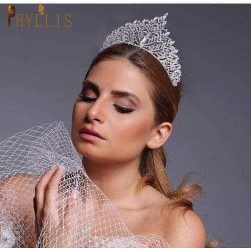 A259 Wedding Crown Bridal Head Band Luxury Zirconia Bridal Tiara Luxrious Bridal Headpiece Women Hair Jewelry Ladies Headwear