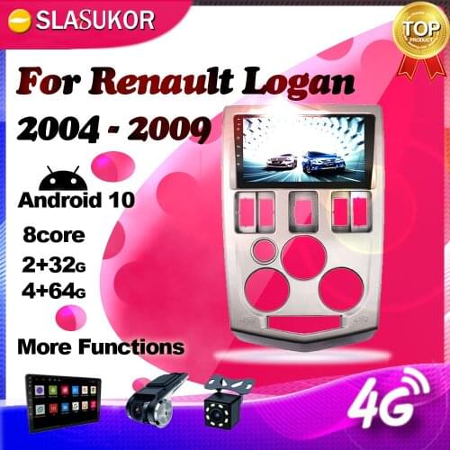 Android 10.0 Multimedia Player For Renault Logan 2004 2005 2006- 2009 Navigation GPS 2G+32G 4G Car Radio keine No 2din 2 din DVD