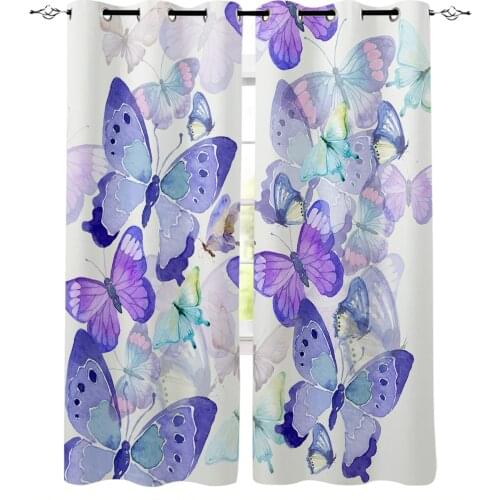 Art Style Butterfly Blackout Curtains For Living Room Window Curtains For Bedroom Kitchen Curtains Drapes Blinds