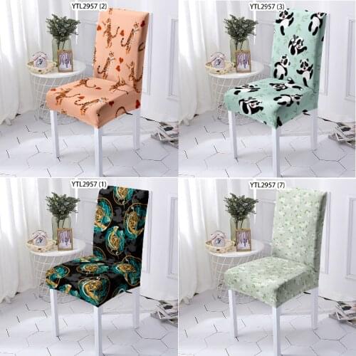 Cartoon animal panda chair covers dining room chair covers living room office chair home decor makeup chair chaise lounge home
