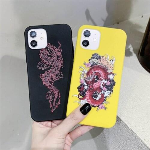 TIDOVE Chinese Dragon God Case For iPhone 11 12 Pro Max 12 Mini 7 8 Plus X XR XS Max SE 2020 Soft Silicone Shockproof Back Cover