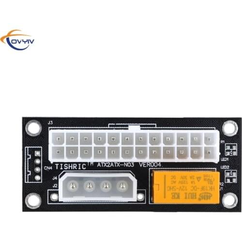 COVYIV Dual PSU Power Supply Sync Adapter Fast shipping Add2psu ATX 24Pin To 4pin Molex Connector Riser Card Miner Mining BTC