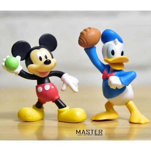 Disney 2pcs/set Mickey Mouse And Donald Duck Figure Toys Model Doll Figurine Home Office Decoration