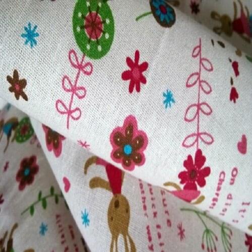 Printed Cotton Linen Fabrics Tablecloths Cushion Pillow Linen Fabric For Sewing Textiles Curtain Cloth Quilting 100*155CM