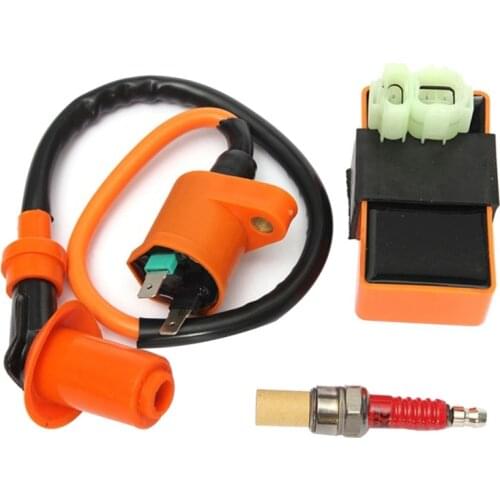 Racing Ignition Coil Motorcycle ATV Racing CDI + Ignition Coil + Spark Plug For GY6 50cc 125cc 150cc 139QMB 152QMI 157QMJ