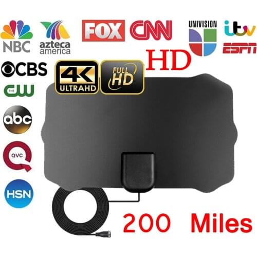 Kebidu Indoor Digital TV Antenna Amplifier Square Shield Antenna 200 Mile 4K HDTV Digital 1080p TV Box Receiver Booster set