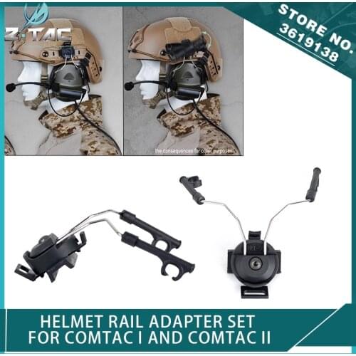 Z-Tactical Peltor Headset Helmet Rail Adapter Set for COMTAC I AND COMTAC II Airsoft IPSC Headphone Adapter Softair Parts