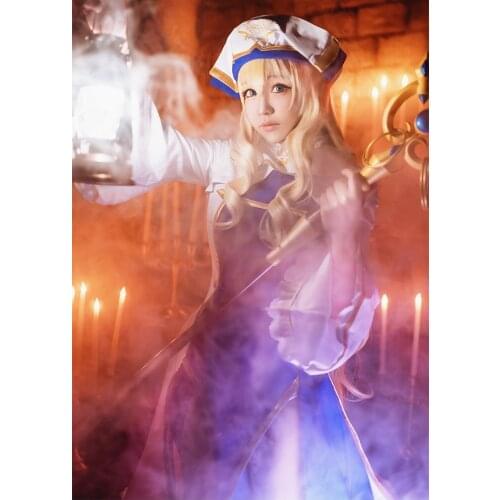 Anime Goblin Slayer Onna Shinkan Priestess Cosplay Costume Priestess Perucas Women Cosplay Dress Girl Uniform Party Costume