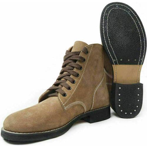 WWII US Army GI Rough Out Ankle Boots Leather Combat Boots WW2 Shoes Military Store War Reenactments High Quality