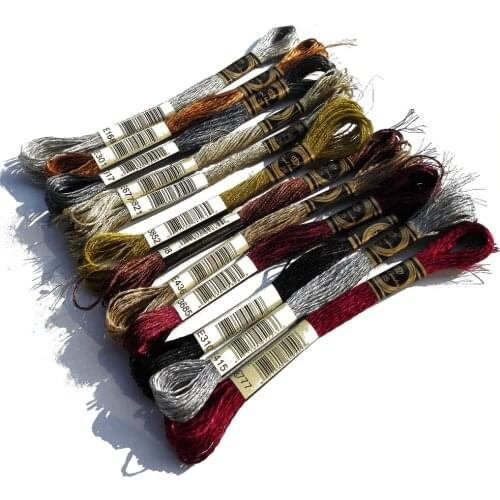 Oneroom 1pcs Precious Metal Effects metallic thread for cross stitch same color as DMC floss E168 silver embroidery DIY