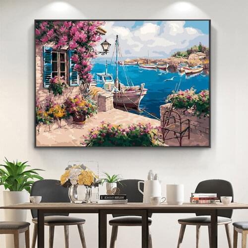 Landscape Printed Canvas 11CT Cross Stitch Embroidery Kit DMC Threads Sewing Needlework Painting Handmade Design Jewelry