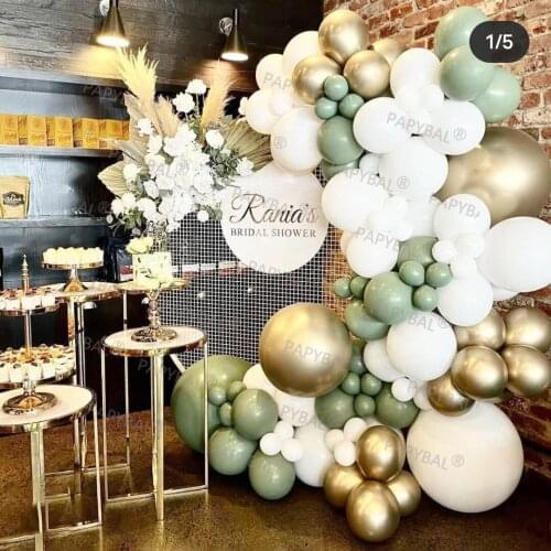 99pc Avocado Green Garland Balloons Kit Arch 5/10/18inch Gold Chrome Balloons Birthday Wedding Party Decors Supplies Baby Shower
