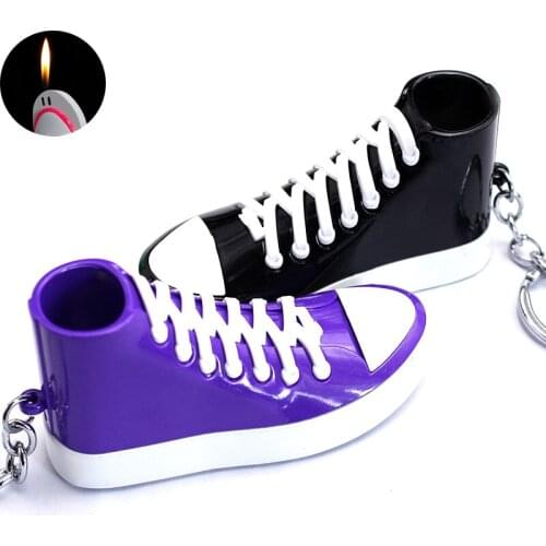 Novelty Cigarette Lighter Refillable Butane Gas Shoes Shaped Lighters Mini Creative Lighter