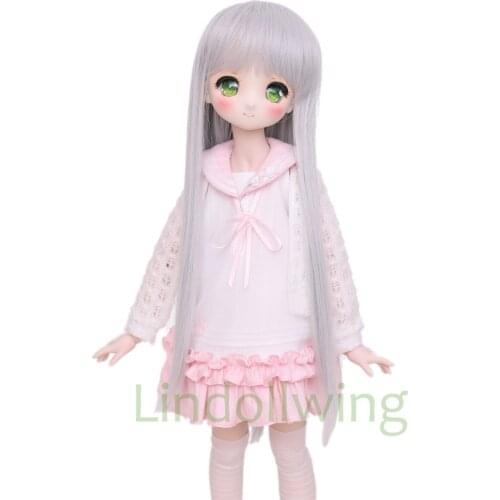 1/3 BJD Wig Pullip Dal DD SD LUT Dollfie Doll Wig High Temperature Hair 8-9 inch Long Wig Sliver Hair