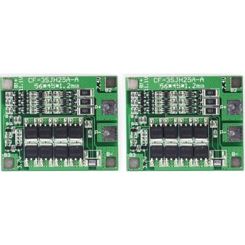3 Series 12V18650 Battery Protection Board 11.1V 12.6V with Balanced 25A Overcurrent Overcharge Overdischarge Protection