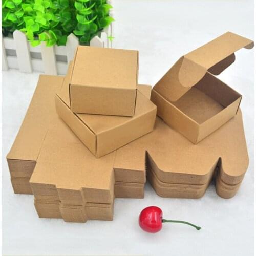50Pcs/Lot Paper Gift Packaging Box Soap Storage Holder DIY Handmade Packaging Cardboard Box Multi Size Folding Candy Gift Box