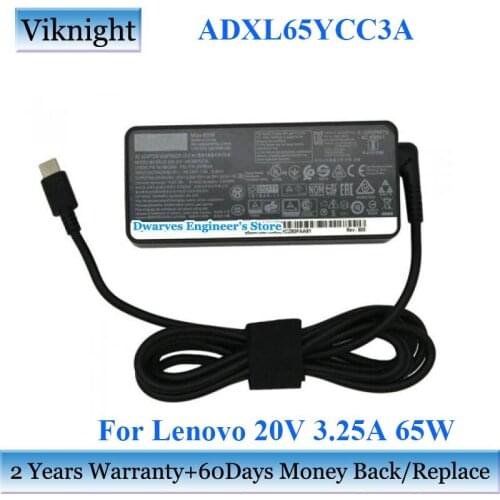 Genuine ADXL65YCC3A 20V 3.25A AC Adapter Power Supply 65W For Lenovo YOGA910-13IKB 720-13IK X380 X270 X280 T480 E580 T470 Laptop