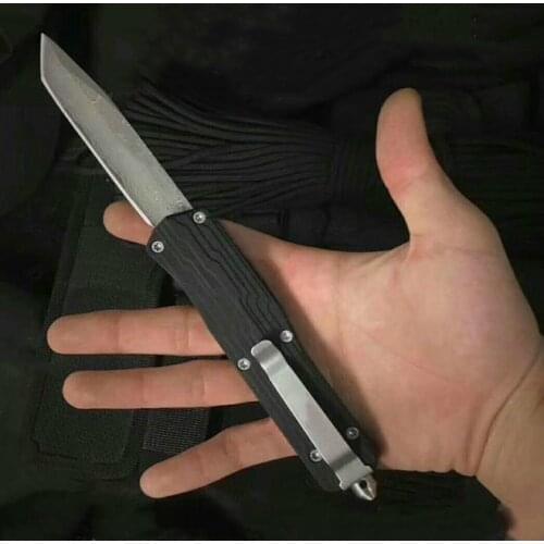 E07 Damascus Blade Straight Knife Self Defense Rescue Survival Camping Hunting EDC Pocket Knife Outdoor Tools