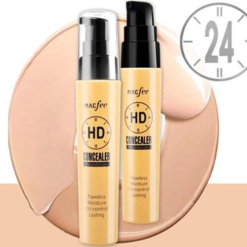 25ml 24 Hours Not Easy To Remove Makeup Liquid Foundation Natural Concealment Durable Water Proofing Oil Control Make Up