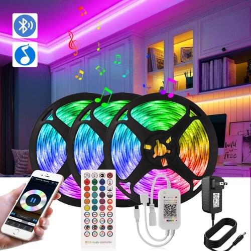 LED Strip Light Bluetooth LED Ruban TV Backlight LED Remote Control Luminous Neon Lights Room Holiday Party Decorative Lights