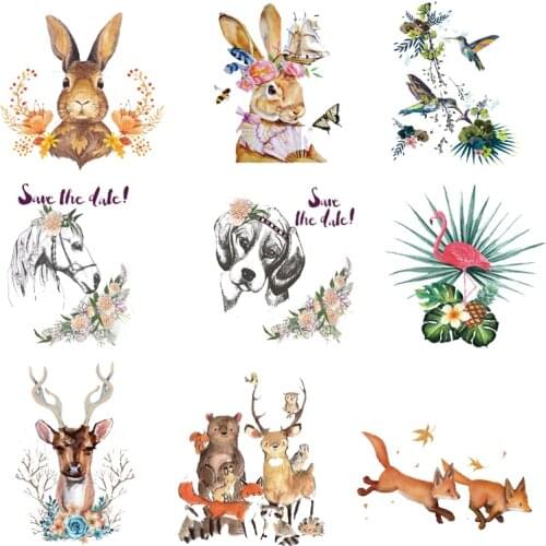 Iron-on Transfers for Clothing Patches for Clothes Rabbit Stickers Diy Cute Patch Flex Fusible Transfer Vinyl Adhesive Stripe I