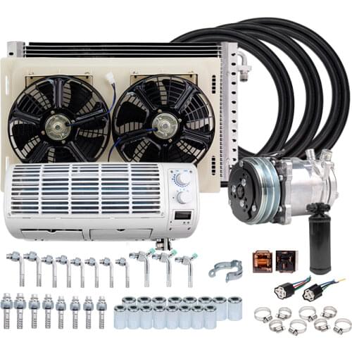 Universal Wall-mounted A/C Air Conditioner 12V 24V System Climate for Heavy Duty Truck Van Tractor Excavator Engineering Vehicle