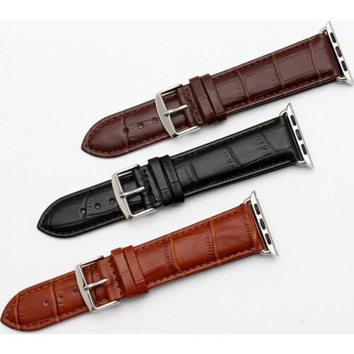 UYOUNG Watchband 22mm 24mm For Iwatch 38mm 42mm Quality Genuine Leather Strap With Adapter