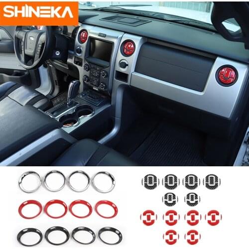 Interior Mouldings for Ford F150 2009-2014 Carbon Fiber Air Conditioner Vent Outlet Frame Cover Trim for F150 Raptor Accessories
