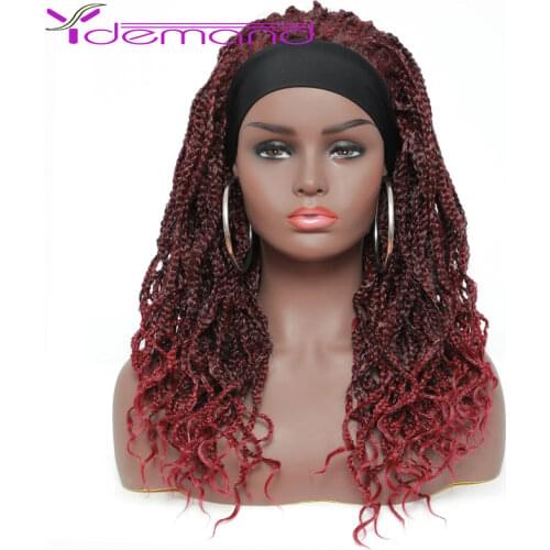Y Demand Synthetic Afro Headband Dreadlocks Wigs For African Black Women Red Colors Jumbo Braids