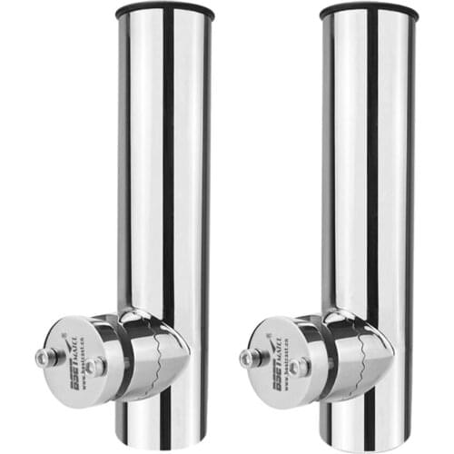 2 pcs 316 Stainless Steel Fishing Rod Holder Clamp On 9-1.7' Adjustable Fishing Stand Bracket Rest