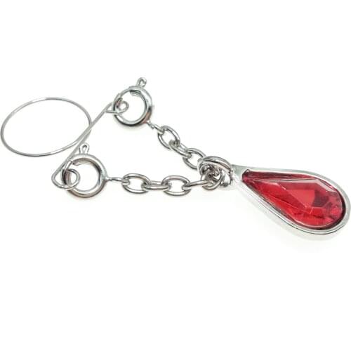 1 Pair Sexy Non pierced Clip On Nipple Ring Nipple Jewelry Fake Nipple Shield With drop tear red Dangle Adjustable Body Jewelry