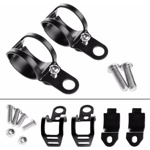 2Pcs Black Fork Ear Clamp Motorcycle Turn Signal Light Mount Brackets Holder