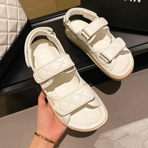 2020 Summer Sale Of Womens Shoes Muffins shoe Luxury Sandals Increasing Height All-Match Suit Female Beige Clogs With Heel Med
