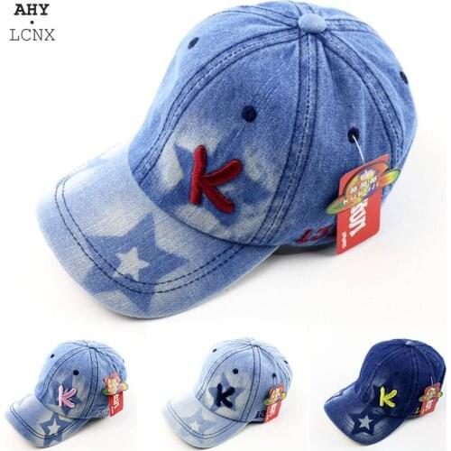 2020 Korean Baby baseball caps boy girl hat Childrens hats autumn Embroidery letters K denim Toddler hip hop cap kids snapback